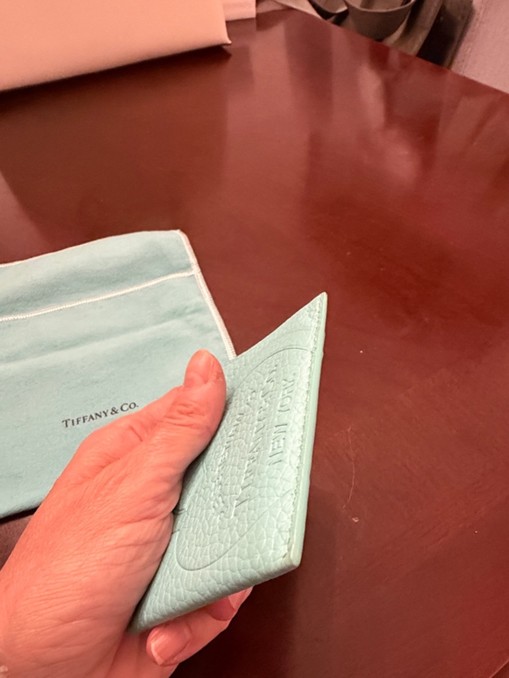 Tiffany & Co. Tiffany Blue Leather Card Wallet with Dust Pouch - Picture 4 of 11